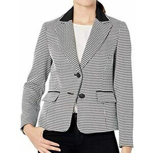 NWTKasper Petite Houndstooth-Print Blazer Size 8